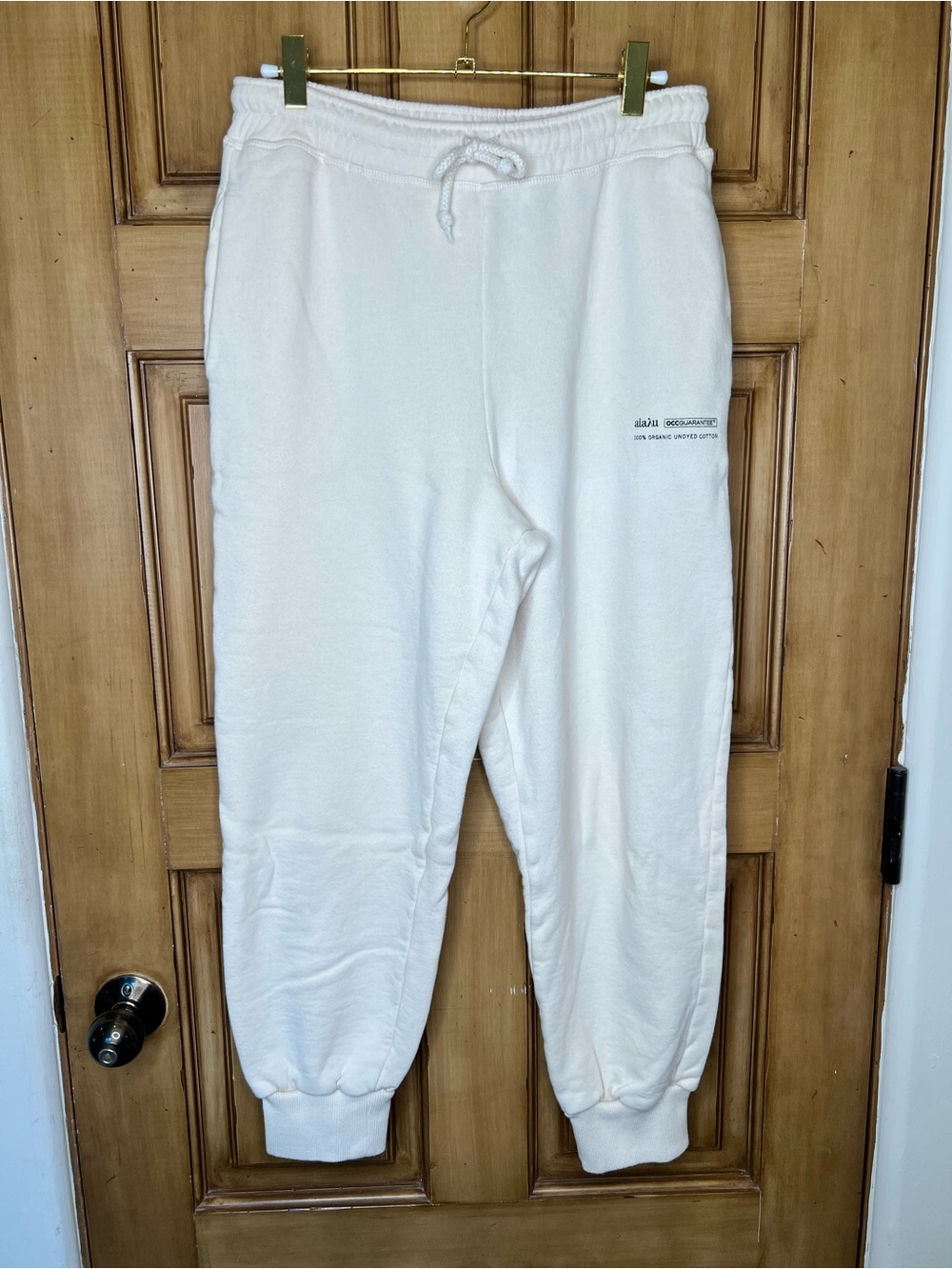 Aiaya Organic Cotton Sweatpants Cream Size Small